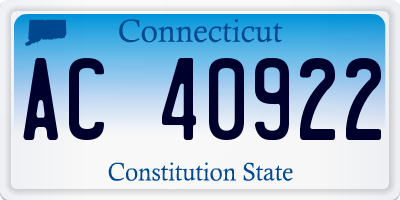 CT license plate AC40922