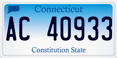 CT license plate AC40933