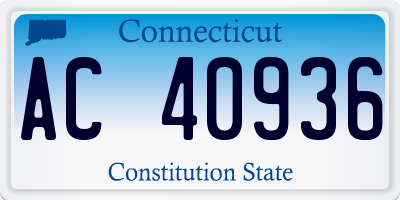 CT license plate AC40936