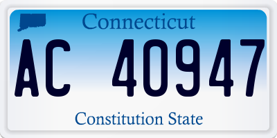 CT license plate AC40947