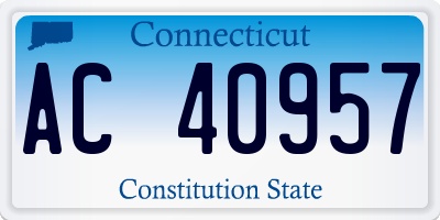 CT license plate AC40957