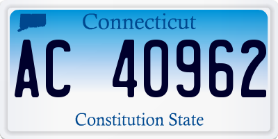 CT license plate AC40962