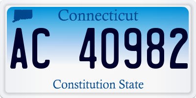 CT license plate AC40982