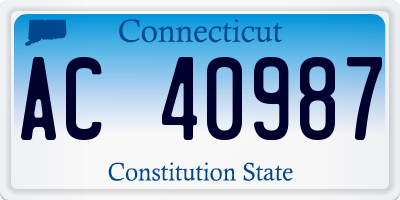 CT license plate AC40987