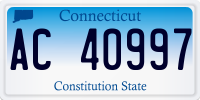 CT license plate AC40997