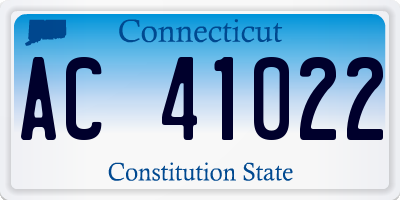 CT license plate AC41022