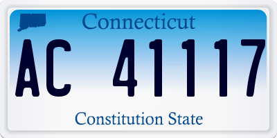 CT license plate AC41117