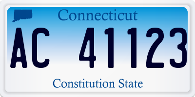 CT license plate AC41123