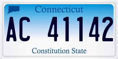 CT license plate AC41142