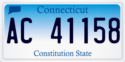 CT license plate AC41158
