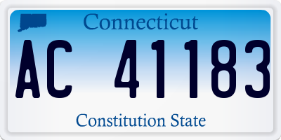 CT license plate AC41183