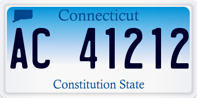 CT license plate AC41212