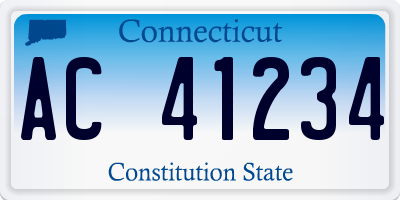 CT license plate AC41234