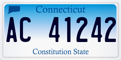 CT license plate AC41242