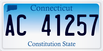 CT license plate AC41257