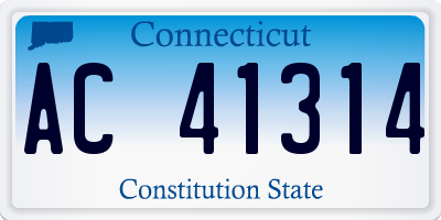 CT license plate AC41314