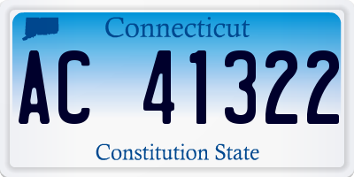 CT license plate AC41322