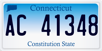 CT license plate AC41348