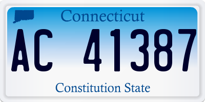 CT license plate AC41387