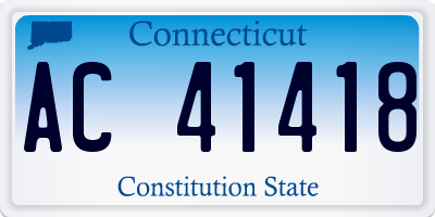 CT license plate AC41418