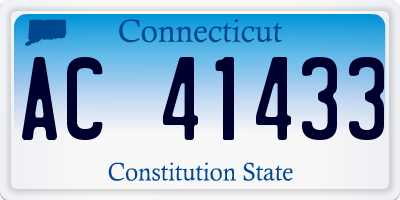 CT license plate AC41433