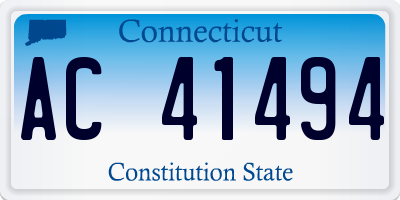 CT license plate AC41494