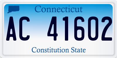 CT license plate AC41602