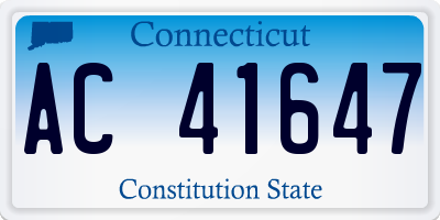 CT license plate AC41647