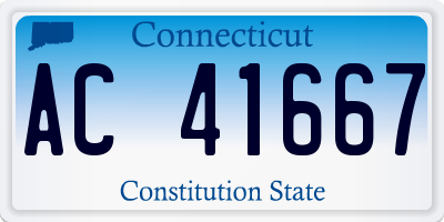 CT license plate AC41667