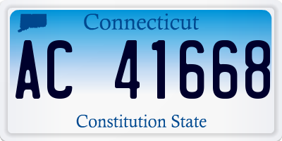 CT license plate AC41668