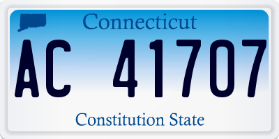 CT license plate AC41707
