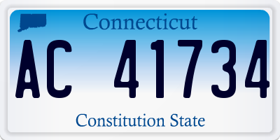 CT license plate AC41734