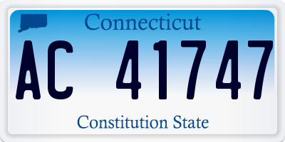 CT license plate AC41747
