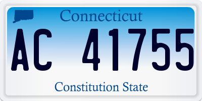 CT license plate AC41755