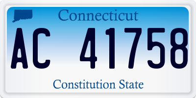 CT license plate AC41758