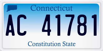 CT license plate AC41781
