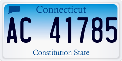 CT license plate AC41785