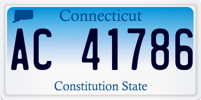 CT license plate AC41786