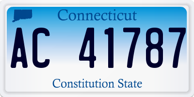 CT license plate AC41787