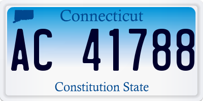 CT license plate AC41788