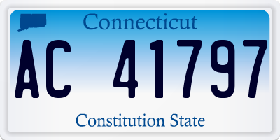 CT license plate AC41797