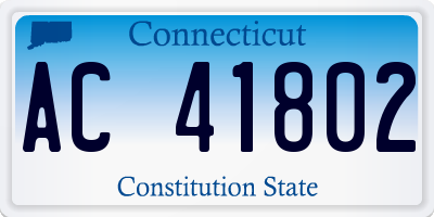 CT license plate AC41802