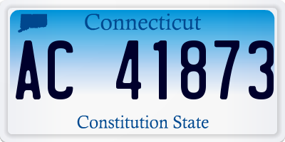 CT license plate AC41873