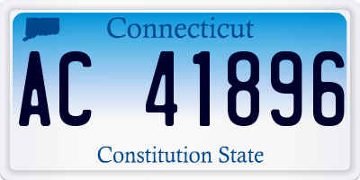CT license plate AC41896