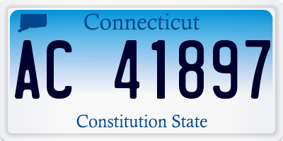 CT license plate AC41897
