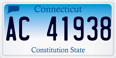 CT license plate AC41938