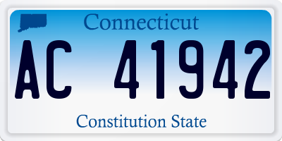 CT license plate AC41942