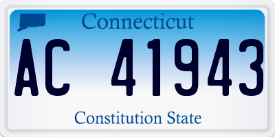 CT license plate AC41943