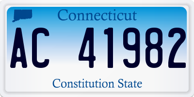 CT license plate AC41982