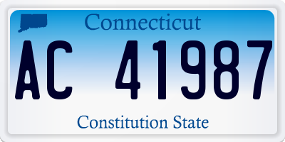 CT license plate AC41987